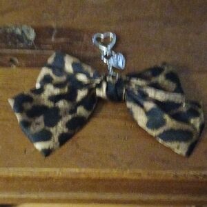 Leopard Print Bow Keychain Or Bag Charm NWOT